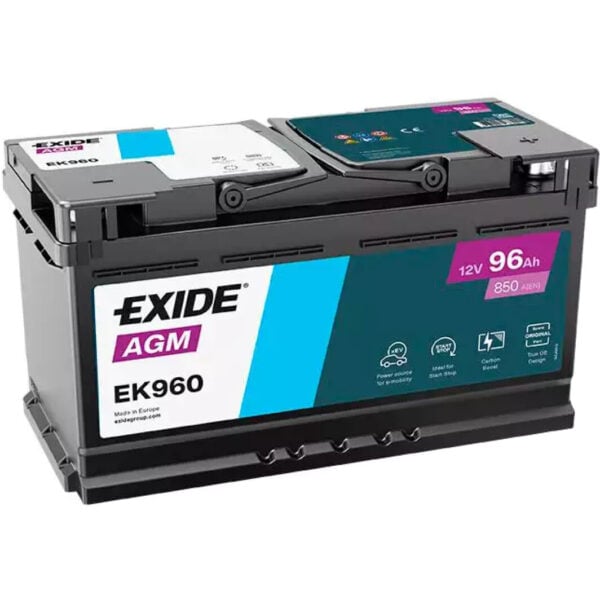 Автомобільний акумулятор EXIDE (EK960) Start-Stop AGM 96Аh 850A R+