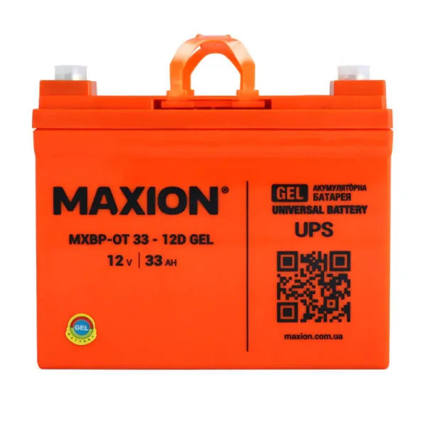 Промисловий акумулятор MAXION GEL 12V 33Ah R+