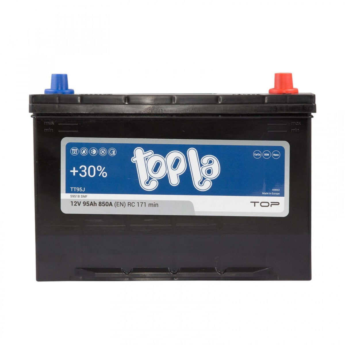 Авто акумулятор Topla TOP 95Ah 850A Japan R+