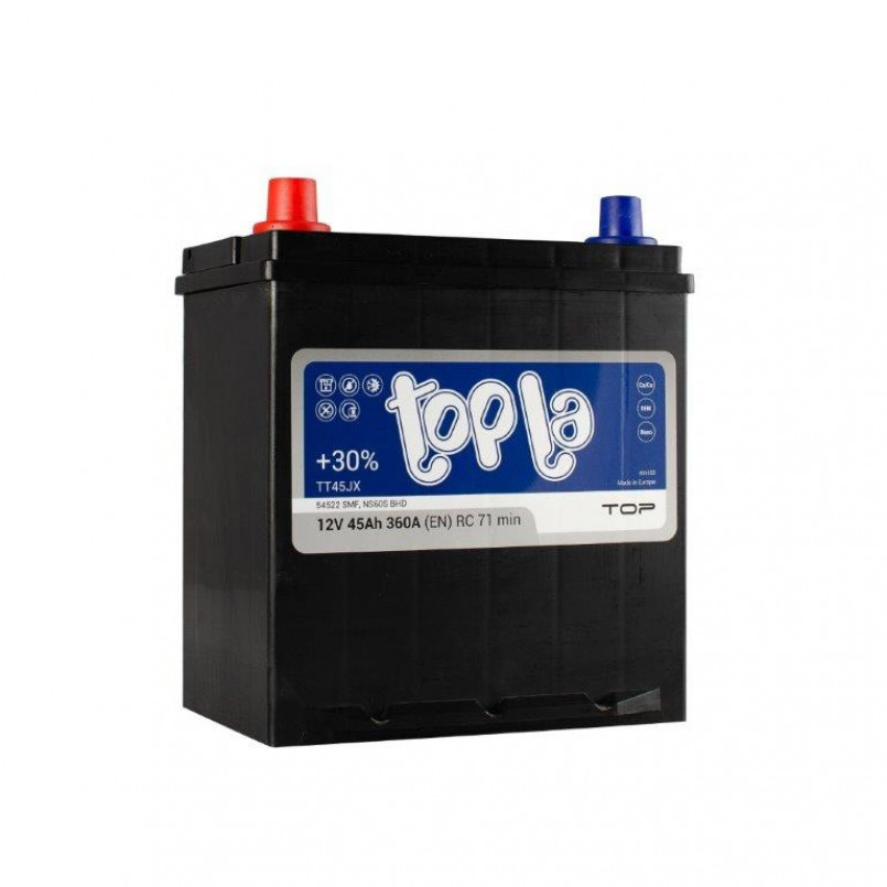 Автомобільний акумулятор Topla TOP Asia 45Ah 360A R+ min Автомобільний акумулятор Topla TOP Asia 45Ah 360A R+ min