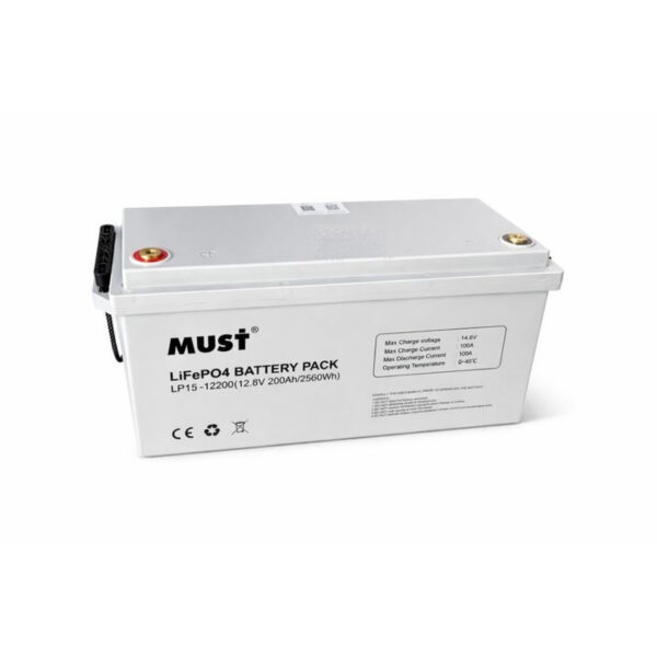 Акумулятор MUST 12,8V/200Ah, 2560W*h, 50A/100A
