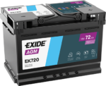 Автомобільний акумулятор EXIDE Start-Stop AGM 72Аh 760A R+ EK720