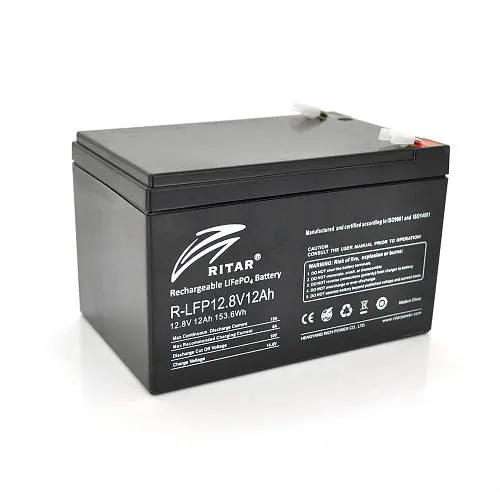 Акумуляторна батарея Ritar LiFePO4 12,8V 12Ah 153,6Wh BMS6A@4S ( 150 x 98 x 95 (100) ) Q6