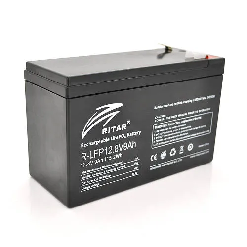 Акумуляторна батарея Ritar LiFePO4 12,8V 9Ah (115,2Wh) BMS4.5A@4S (150 x 65 x 95 (100), 0,98kg Q10