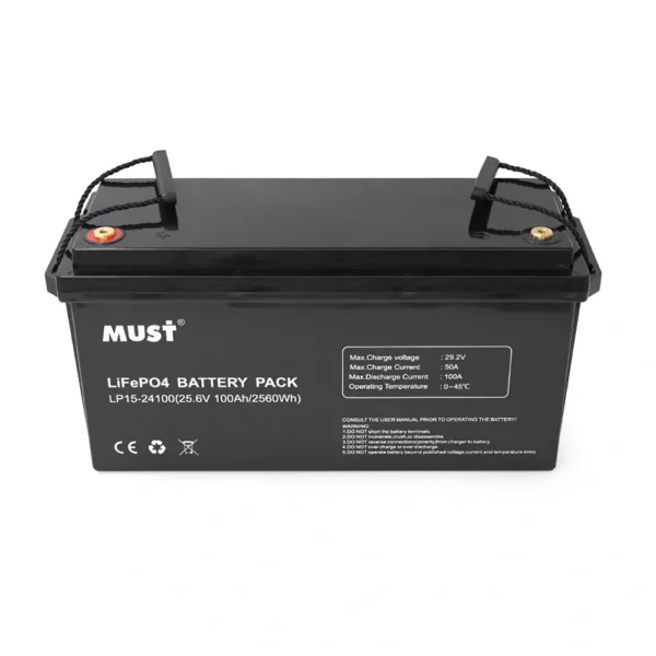 Аккумулятор Must LP15-24100, LiFePO4, 26.6V 100AH, 100A/100A (літій-залізо-фосфатний акумулятор для ДБЖ (UPS))
