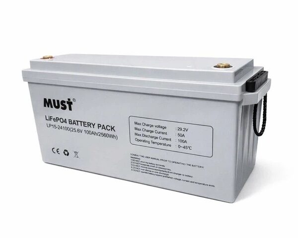 Аккумулятор Must LP15-24100, LiFePO4, 26.6V 100AH, 100A/100A (літій-залізо-фосфатний акумулятор для ДБЖ (UPS))