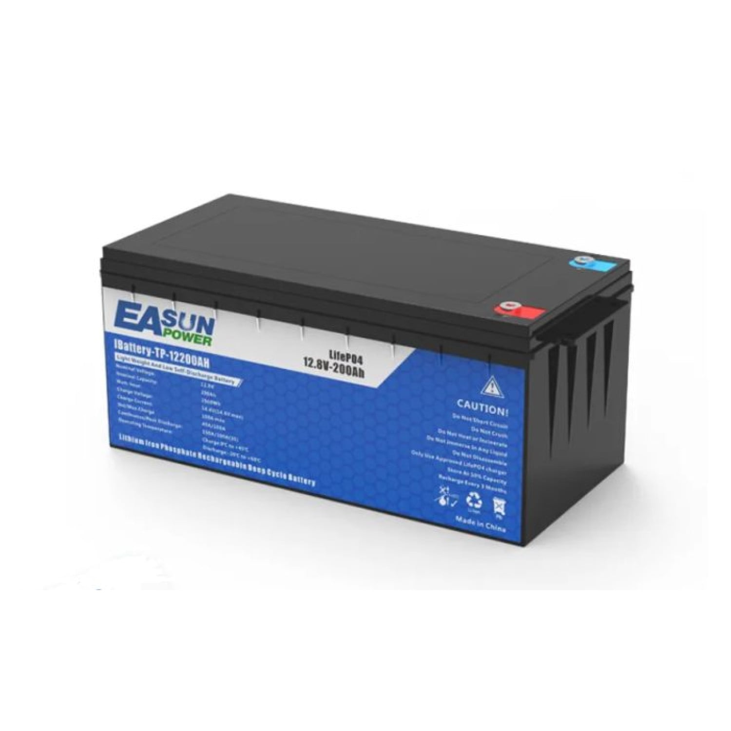 Акумулятор EASUN Power LiFePO4 12V/200AH (2560W*h) (літій-залізо-фосфатний акумулятор для ДБЖ (UPS)) Акумулятор EASUN Power LiFePO4 12V/200AH (2560W*h) (літій-залізо-фосфатний акумулятор для ДБЖ (UPS))