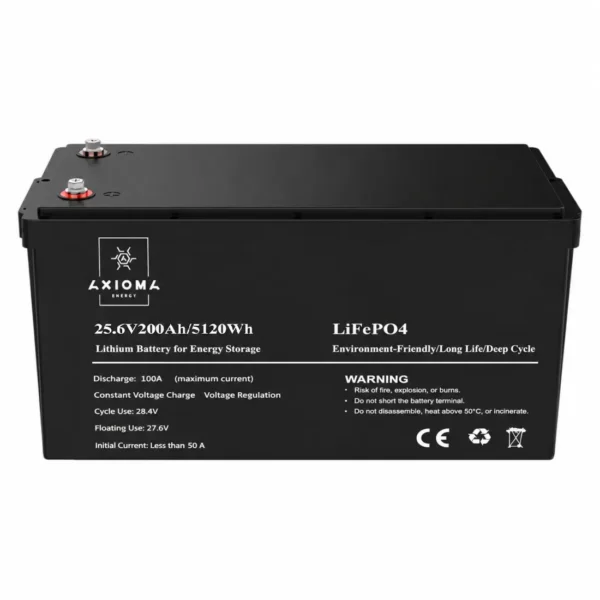 Акумулятор літієвий AXIOMA energy LiFePO4 12.8В 200A, AX-LFP-200/12.8, Bluetooth (для будинку, котла, сонячних батарей)